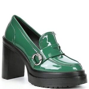 Gianni Bini Green and Black Platform Loafers